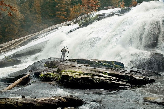 N Carolina- Man by waterfall