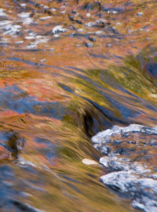 Reflections in running water