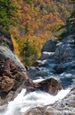 Waterfall with fall colors